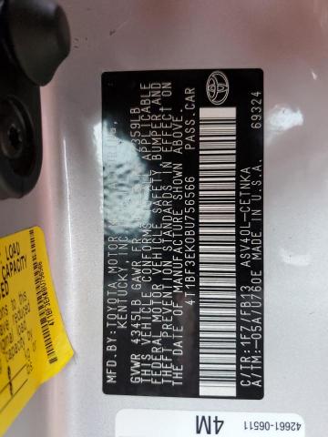 4T1BF3EK0BU756566 - 2011 TOYOTA CAMRY BASE SILVER photo 12