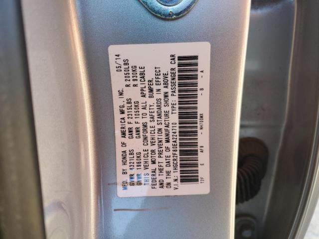 1HGCR2F80EA224710 - 2014 HONDA ACCORD EXL SILVER photo 12