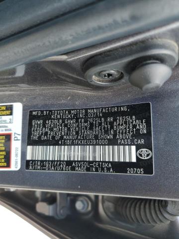 4T1BF1FKXEU391000 - 2014 TOYOTA CAMRY L Boz foto 13