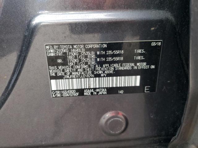 JTMJFREV7JJ218296 - 2018 TOYOTA RAV4 SE 灰色 照片 12