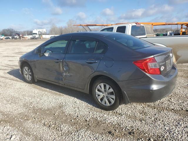 2HGFB2F50CH566597 - 2012 HONDA CIVIC LX GRAY photo 2