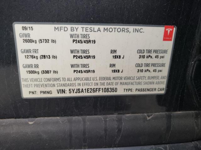 5YJSA1E26FF108350 - 2015 TESLA MODEL S Grafit foto 13