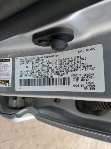 JTEBT14R650053495 - 2005 TOYOTA 4RUNNER SR5 SILVER photo 14