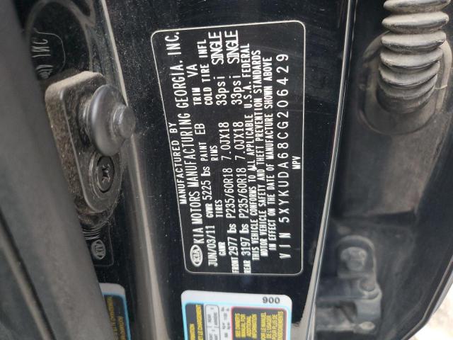 5XYKUDA68CG206429 - 2012 KIA SORENTO EX BLACK photo 12