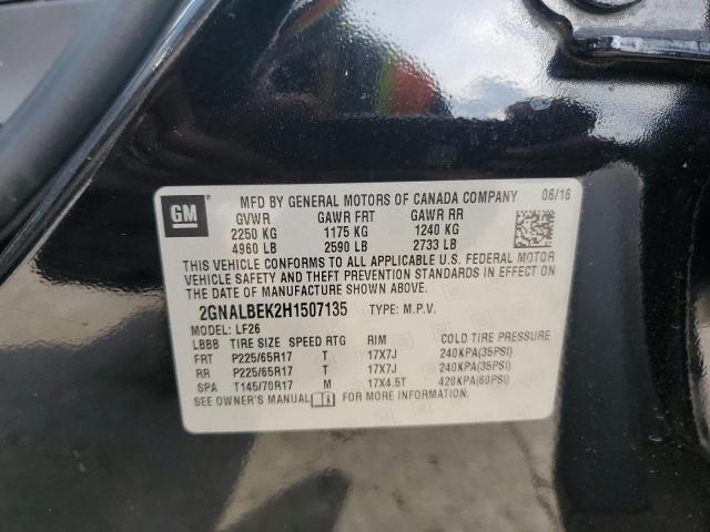 2GNALBEK2H1507135 - 2017 CHEVROLET EQUINOX LS BLACK photo 12