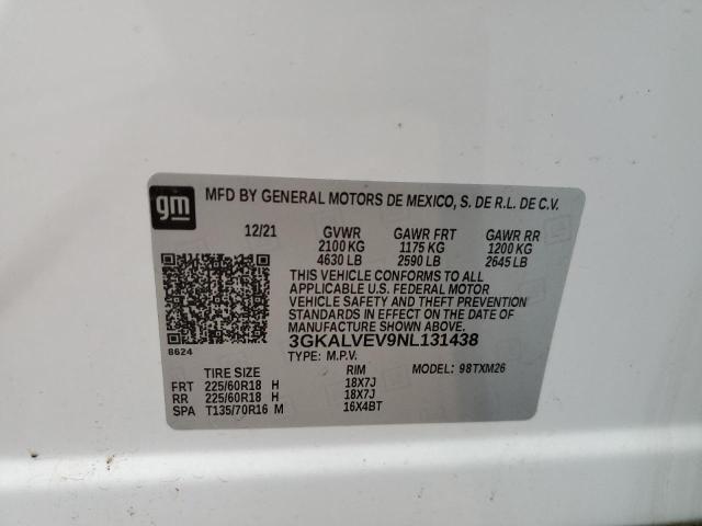 3GKALVEV9NL131438 - 2022 GMC TERRAIN SLT WHITE photo 12