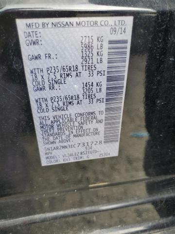 5N1AR2MN3EC731728 - 2014 NISSAN PATHFINDER S Negro foto 13