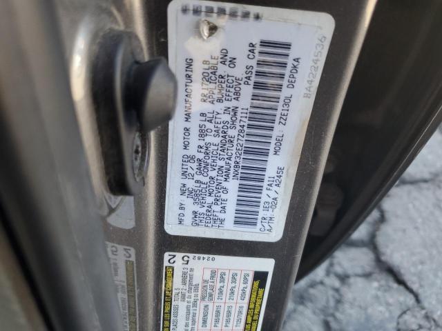 1NXBR32E27Z847111 - 2007 TOYOTA COROLLA CE GRAY photo 12