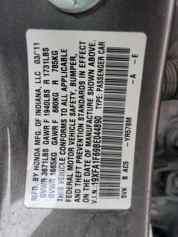 19XFA1F69BE044890 - 2011 HONDA CIVIC LX-S رمادي صورة 12