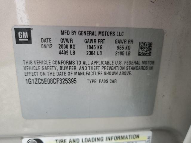 1G1ZC5E08CF325395 - 2012 CHEVROLET MALIBU 1LT Qızıl foto 12