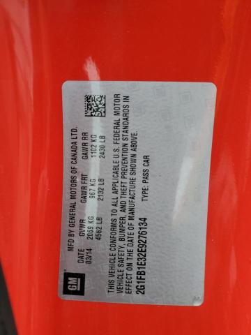 2G1FB1E32E9276134 - 2014 CHEVROLET CAMARO LT RED photo 12