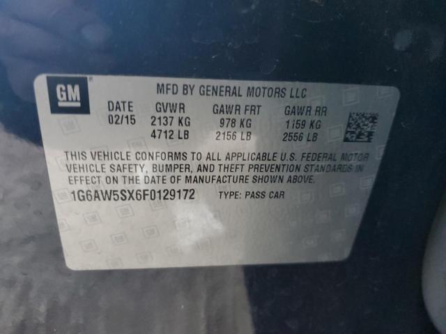 1G6AW5SX6F0129172 - 2015 CADILLAC CTS BLUE photo 12