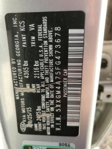 5XXGM4A75FG473678 - 2015 KIA OPTIMA LX SILVER photo 12