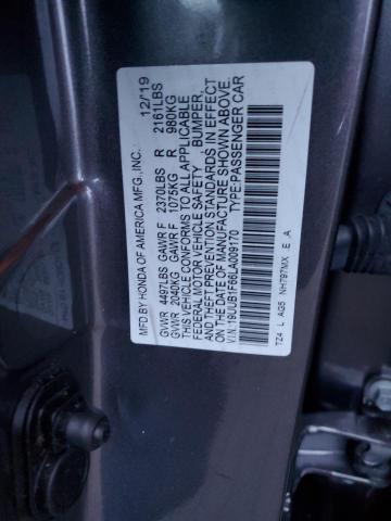 19UUB1F66LA009170 - 2020 ACURA TLX TECHNOLOGY GRAY photo 12