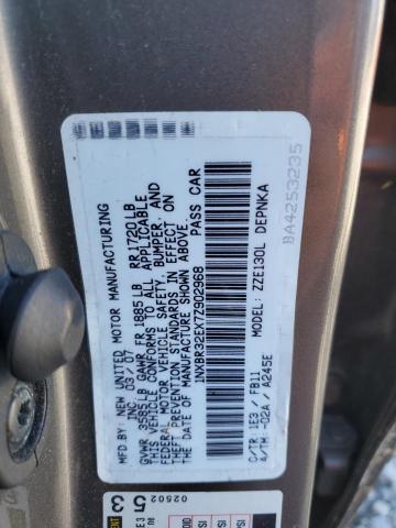 1NXBR32EX7Z902968 - 2007 TOYOTA COROLLA CE გრაფიტი ფოტო 12