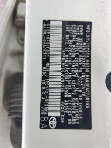 5YFBURHE0JP806266 - 2018 TOYOTA COROLLA L 白色 照片 12