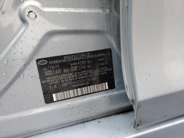 5NPEC4AC0CH336168 - 2012 HYUNDAI SONATA SE SILVER photo 12