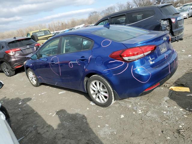 3KPFL4A75HE034622 - 2017 KIA FORTE LX BLUE photo 2