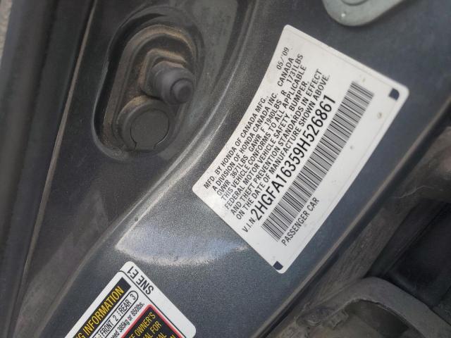 2HGFA16359H526861 - 2009 HONDA CIVIC VP CHARCOAL photo 13