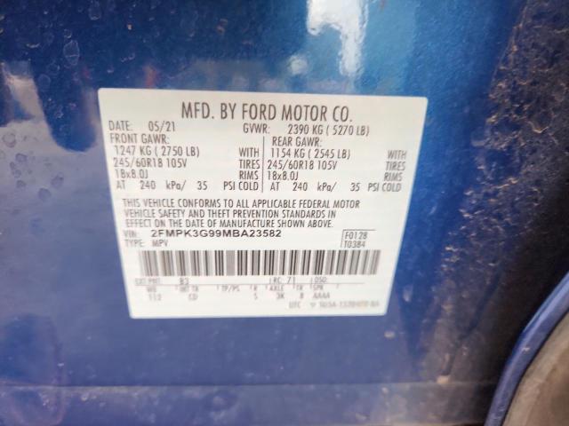 2FMPK3G99MBA23582 - 2021 FORD EDGE SE ლურჯი ფოტო 14