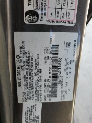 3FAHP0HA3CR446956 - 2012 FORD FUSION SE GRAY photo 12