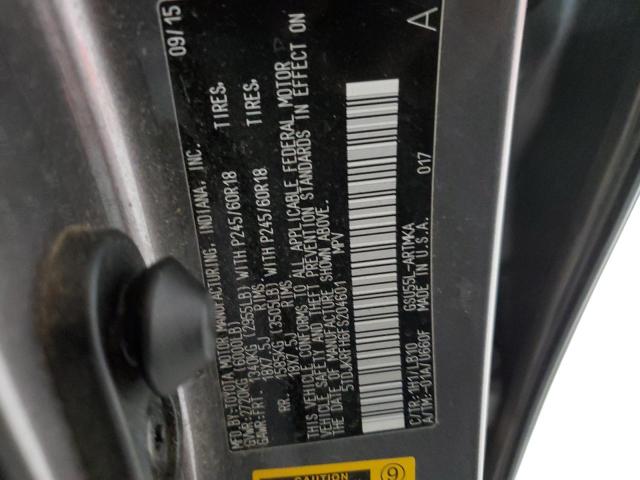 5TDJKRFH6FS204601 - 2015 TOYOTA HIGHLANDER XLE GRAY photo 13