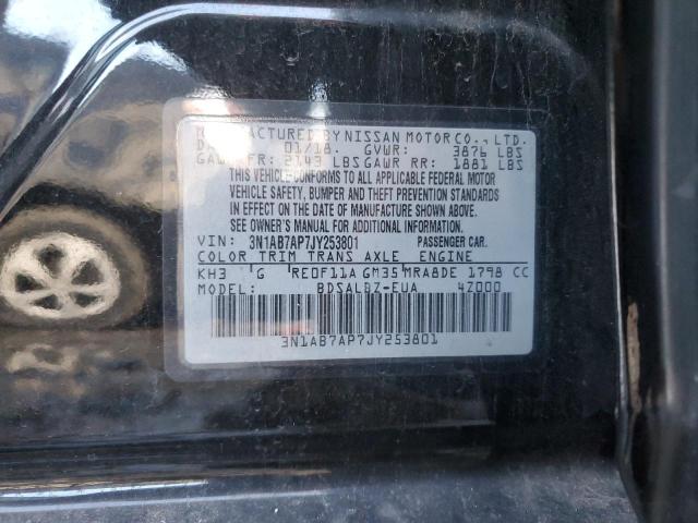 3N1AB7AP7JY253801 - 2018 NISSAN SENTRA S BLACK photo 12