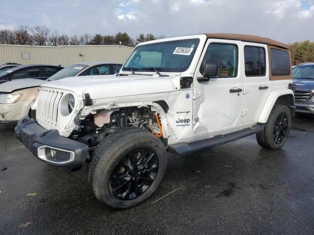 1C4JJXP62MW767243 - 2021 JEEP WRANGLER U SAHARA 4XE WHITE photo 1