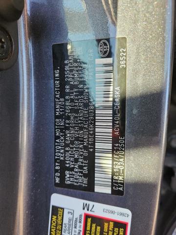 4T1BE46K29U386450 - 2009 TOYOTA CAMRY BASE CHARCOAL photo 13