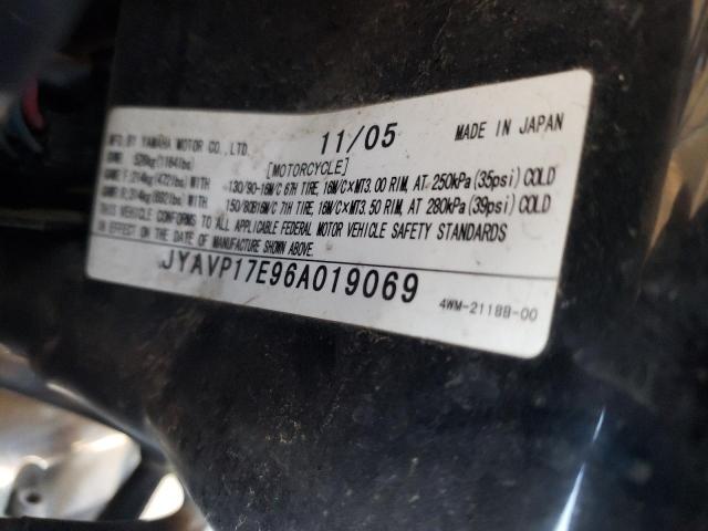 JYAVP17E96A019069 - 2006 YAMAHA XV1700 A BLACK photo 10