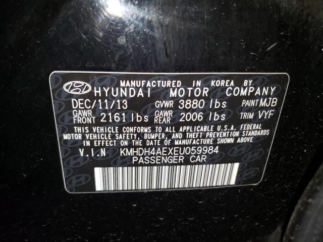 KMHDH4AEXEU059984 - 2014 HYUNDAI ELANTRA SE BLACK photo 12