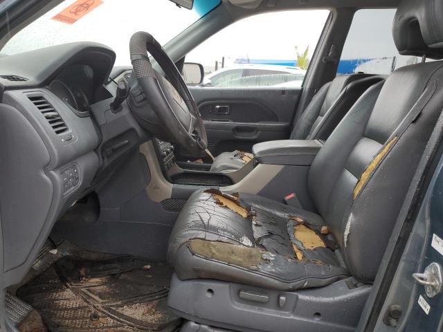 2HKYF18777H534098 - 2007 HONDA PILOT EXL BLUE photo 7