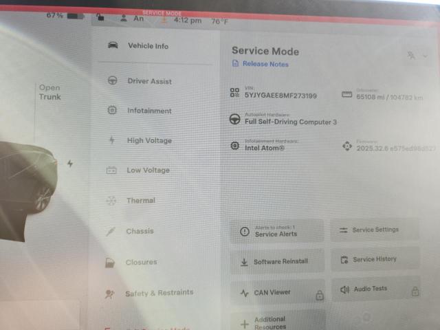 5YJYGAEE8MF273199 - 2021 TESLA MODEL Y Qara foto 9