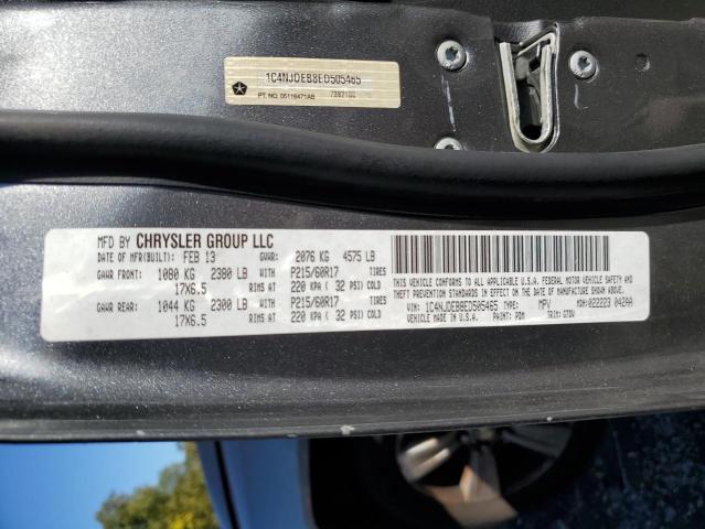 1C4NJDEB8ED505465 - 2014 JEEP COMPASS LATITUDE GRAY photo 13