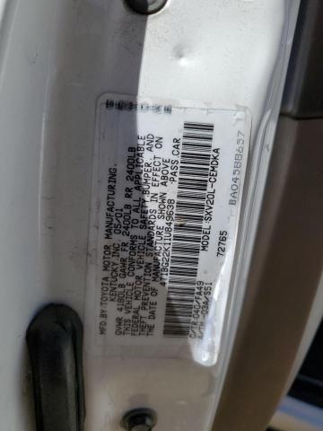 4T1BG22K11U849638 - 2001 TOYOTA CAMRY CE 白色 照片 12