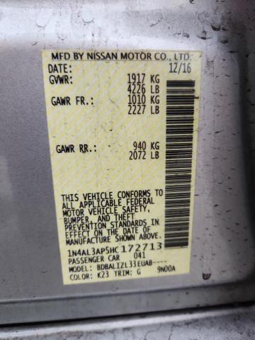 1N4AL3AP5HC172713 - 2017 NISSAN ALTIMA 2.5 Gümüş fotoğraf 13