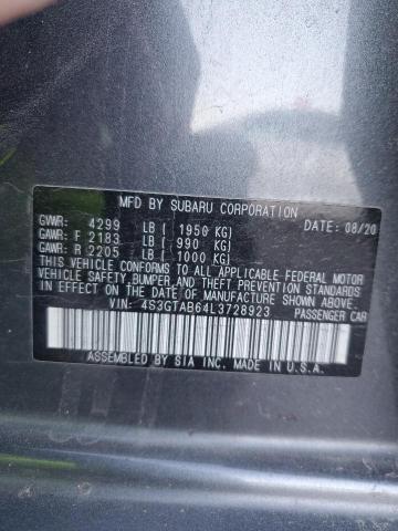 4S3GTAB64L3728923 - 2020 SUBARU IMPREZA GRAY photo 13