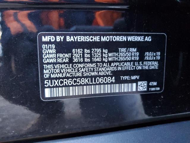 5UXCR6C58KLL06084 - 2019 BMW X5 XDRIVE40I BLACK photo 12