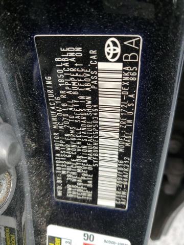 5YFBURHE0GP503464 - 2016 TOYOTA COROLLA L BLACK photo 13