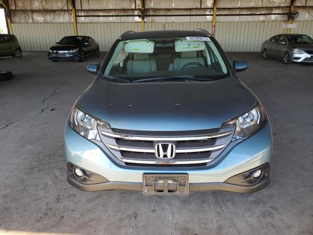 2HKRM4H79EH674243 - 2014 HONDA CR-V EXL BLUE photo 5