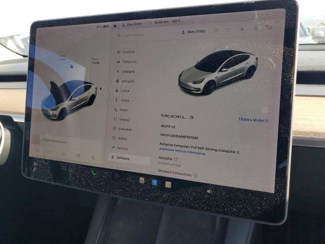 5YJ3E1EA6NF107245 - 2022 TESLA MODEL 3 Белый фото 9