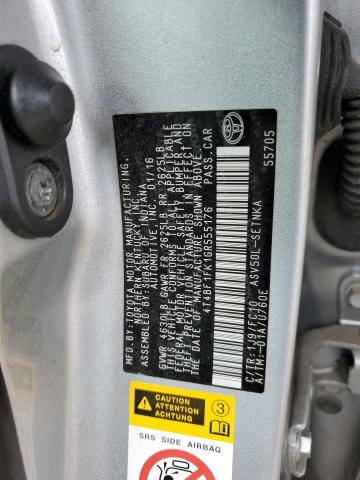 4T4BF1FK1GR555176 - 2016 TOYOTA CAMRY LE فضي صورة 12