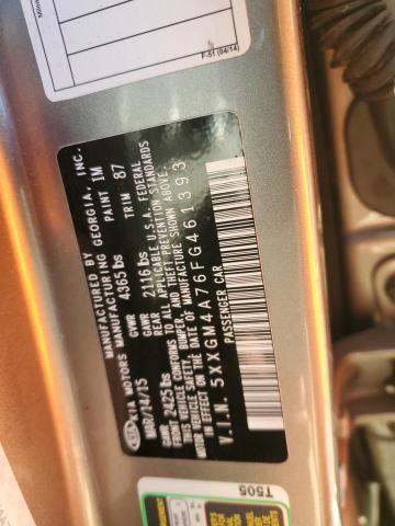 5XXGM4A76FG461393 - 2015 KIA OPTIMA LX GRAY photo 12