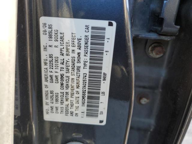 1HGCM56827A025743 - 2007 HONDA ACCORD EX GRAY photo 12