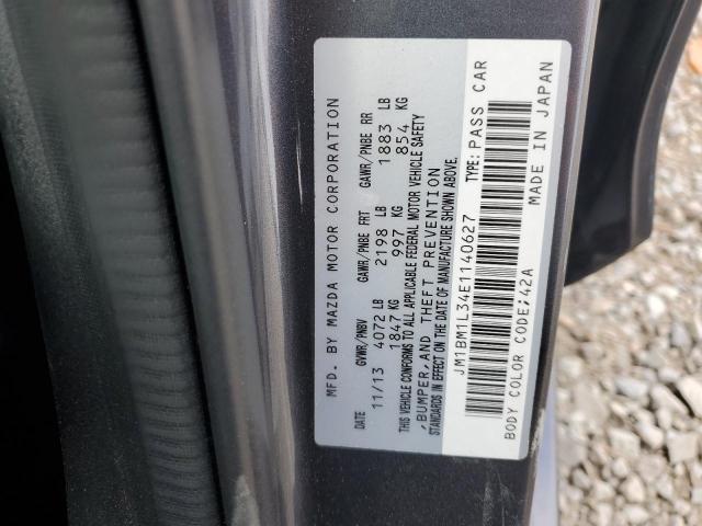 JM1BM1L34E1140627 - 2014 MAZDA 3 TOURING GRAY photo 12