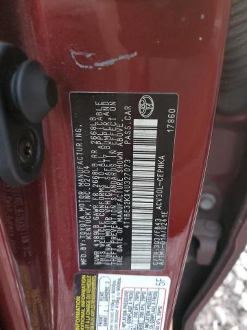 4T1BE32KX4U327073 - 2004 TOYOTA CAMRY LE RED photo 12