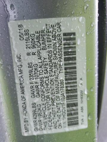 1HGCV1F10JA178380 - 2018 HONDA ACCORD LX SILVER photo 12