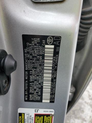 2T1BU4EE0AC367416 - 2010 TOYOTA COROLLA BASE Silber Foto 12