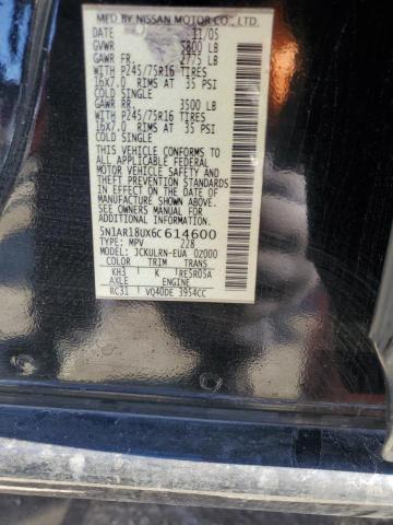 5N1AR18UX6C614600 - 2006 NISSAN PATHFINDER LE BLACK photo 13