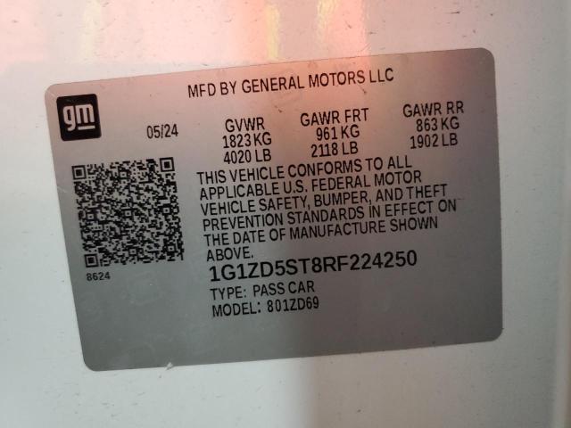 1G1ZD5ST8RF224250 - 2024 CHEVROLET MALIBU LT თეთრი ფოტო 13